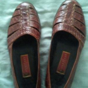 Cole Haan Mens Brown Alligator Loafers